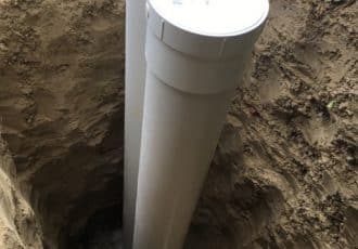 Exterior backwater valve installation